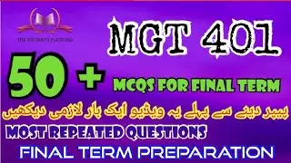 MGT401 || Final Term McQs || Quiz File || Final Term Preparation || Quiz 3 Quiz 4