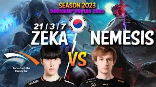 HLE Zeka vs Nemesis - Zeka SYLAS vs Nemesis YONE Mid - Patch 13.22 KR Ranked