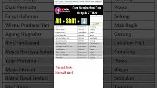 Tricks Microsoft Word ‼️ Cara Memisahkan data Menjadi 2 Tabel #tutorialword #wordpemula