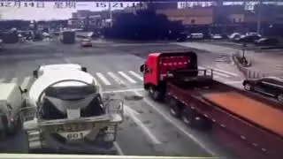Truck's emergency brake causes steel plate to slice vehicle's cabin.