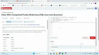21 Cities With Completed Trades Robinhood SQL Interview Question