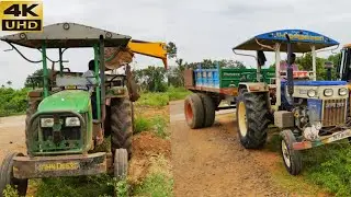 Mahindra 585 50 hp Vs John Deere 50 hp Vs Swaraj 744 FE Tractors Pulling | JCB 3DX machine |