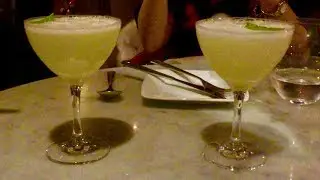 Liquid Nitrogen Cotton Candy Virgin Mojito Drink at Jose Andres' Bazaar at SLS Hotel