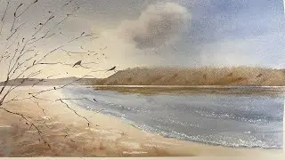 №1 Акварель для начинающих. Как рисовать Пушистое облако. How to paint fluffy cloud