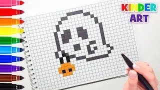 Привидение - Рисунки по клеточкам | Ghost - Pixel art