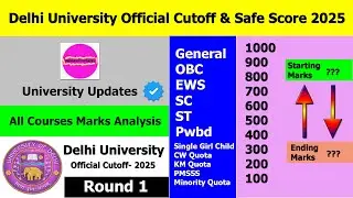 DU Admission 2025 Latest Cutoff & Safe Score | North Campus | South Campus | Off Campus | CUET 2025