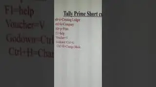 Some very important short cut keys in Tally Prime@COMPUTEREXCELSOLUTION
