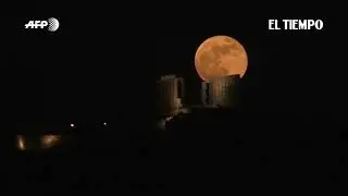 Asi se vio la super luna de sangre en new York