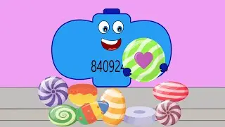 Battery overcharged eating by Giant Mellow candies || Asmr mukbang animation
