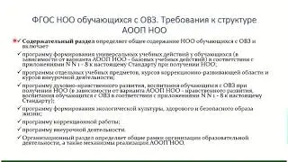 ФГОС НОО обучающихя с ОВЗ Требования к структуре АООП НОО