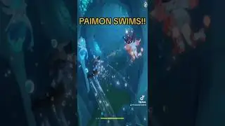 PAIMON SWIMMING💀💀 #genshin #genshinimpact #shorts