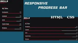 Responsive Skills Section with Progress bar using HTML & CSS