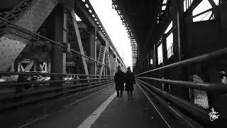 BLACK AND WHITE SUNSET TRIBORO BRIDGE, Walking New York City