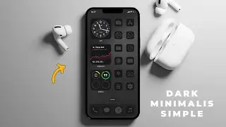 HOME SCREEN SETUP IPHONE 2024 - DARK MINIMALIST SETUP