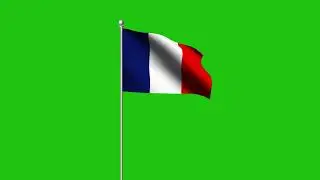 France Flag Green Screen | France waving flag green screen animation