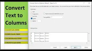 Excel Command - Convert Text to Columns - delimited, fixed, text qualifier, consecutive delimiter