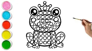 Drawing and Coloring a Frog POP IT 🐸🔴🟠🟡🟢🔵🟣 Drawings for Kids