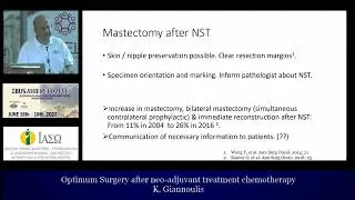 BREAST SURGERY AFTER NEO ADJUVANT CHEMOTHERAPY Prof GIANNOULIS