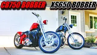 XS650 BOBBER AND CB750 BOBBER WALK AROUND WITH START UP!