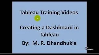 Tableau - Creating a Dashboard