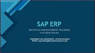 SAP ERP Materials Management (MM) Training for New Users