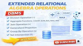 Extended Relational Algebra Operation | Division, Aggregate Functions, Generalized projection |DBMS