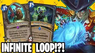 Not Clickbait Amalgam DK goes INFINITE! Perils In Paradise Hearthstone Death Knight Deck