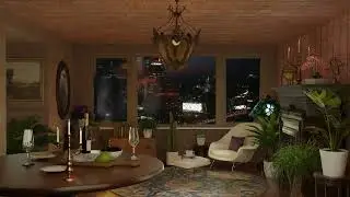 Chillax with Wine in Cozy City Apartment - Lofi Beats and Thunder Sounds