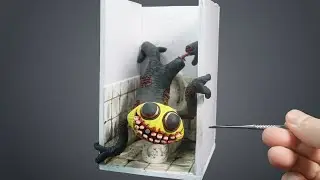 How To Make Realistic Monster In The Toilet Diorama / Lemon Demon Friday Night Funkin' FNF Clay