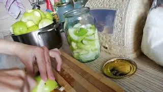 Яблочные дольки в собственном соку