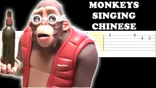 Monkeys Singing Chinese Meme (Easy SLOW Guitar Tabs Tutorial)