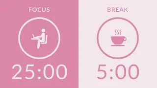 25/5 Pomodoro Timer with Pink Noise 🎧 2-Hour Study with Me for Deep Focus & ADHD ✨