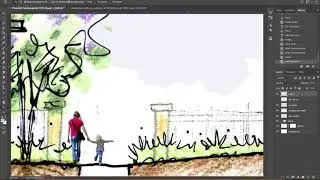 How to Add People to a Section Rendering in Photoshop