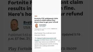 Fornite Sued! Fined $500 million dollars for privacy violations! Go to ftc.gov for more 