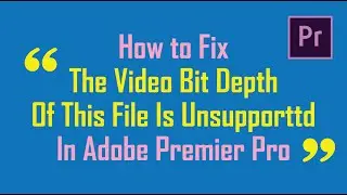 Easy way how to fix the video bit depth of this file is unsupported in Adobe Premier Pro
