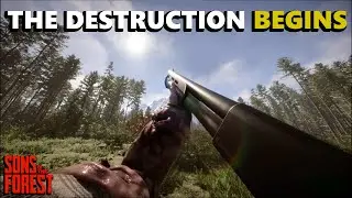 Finding the pump action shotgun...the destruction begins!!! | Sons of the forest -  part 6