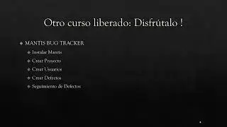 Mantis Bug Tracker, Curso Liberado.