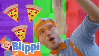 Pizza Dough is Like Slime at Blippi's Pizza Party! | Blippi - Learn Colors and Science