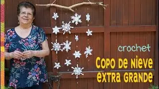 Extra Large 2-ROW crochet knit snowflakes for branch wall hanging ❄️ Tejiendo Peru