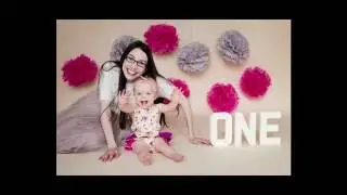 One Year old Balloons and Bubbles Photoshoot