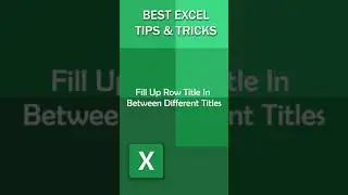 How To Fill Up Row Title In Between Different Titles In Excel #Shorts