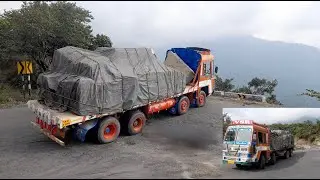 35 + Tones 😱😱😳 Heavy Granite Load Ashok Leyland Truck Performance in Ghat Section