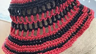 Шапочка из рафии как в H&M #панамакрючком