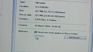 How to Fix cannot unhide hide folder! and hidden folder untick... हिडेन फोल्डर के टिक को केसे हटाए