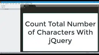 Html CSS and jQuery (JavaScript) | Count Total Number of Characters With jQuery