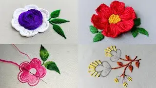 Four Increbile Hand Embroidery Flower Stitches Courses||Hand Embroidery Designs