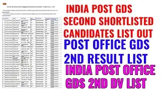 India post gds second dv list 2023 | post office gds second shortlisted candidates list 2023