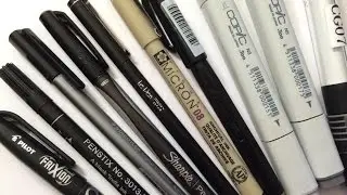 Ink Pen Comparison for Sketching, Drawing, and Copic Marker Rendering