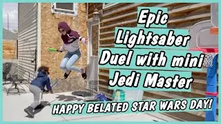 I filmed an epic lightsaber duel with my mini Jedi Master friend | HAPPY BELATED STAR WARS DAY