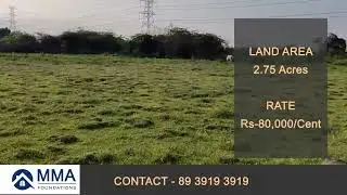 FARM LAND Near ORAGADAM FOR SALE | 2.75 ACRES |  ஒரகடம் அருகில் 2.75 ஏக்கர் நிலம் விற்பனைக்கு உள்ளது